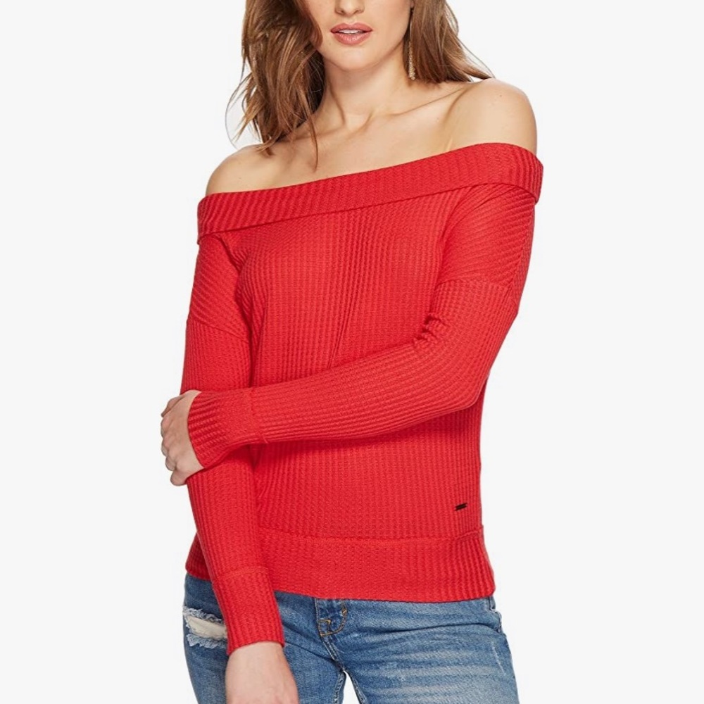 Lucky Brand Red Waffle Knit Thermal